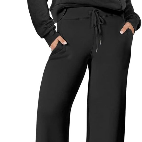 Women Oversized 2-Piece Sweatset Black XL - Picture 1 of 9